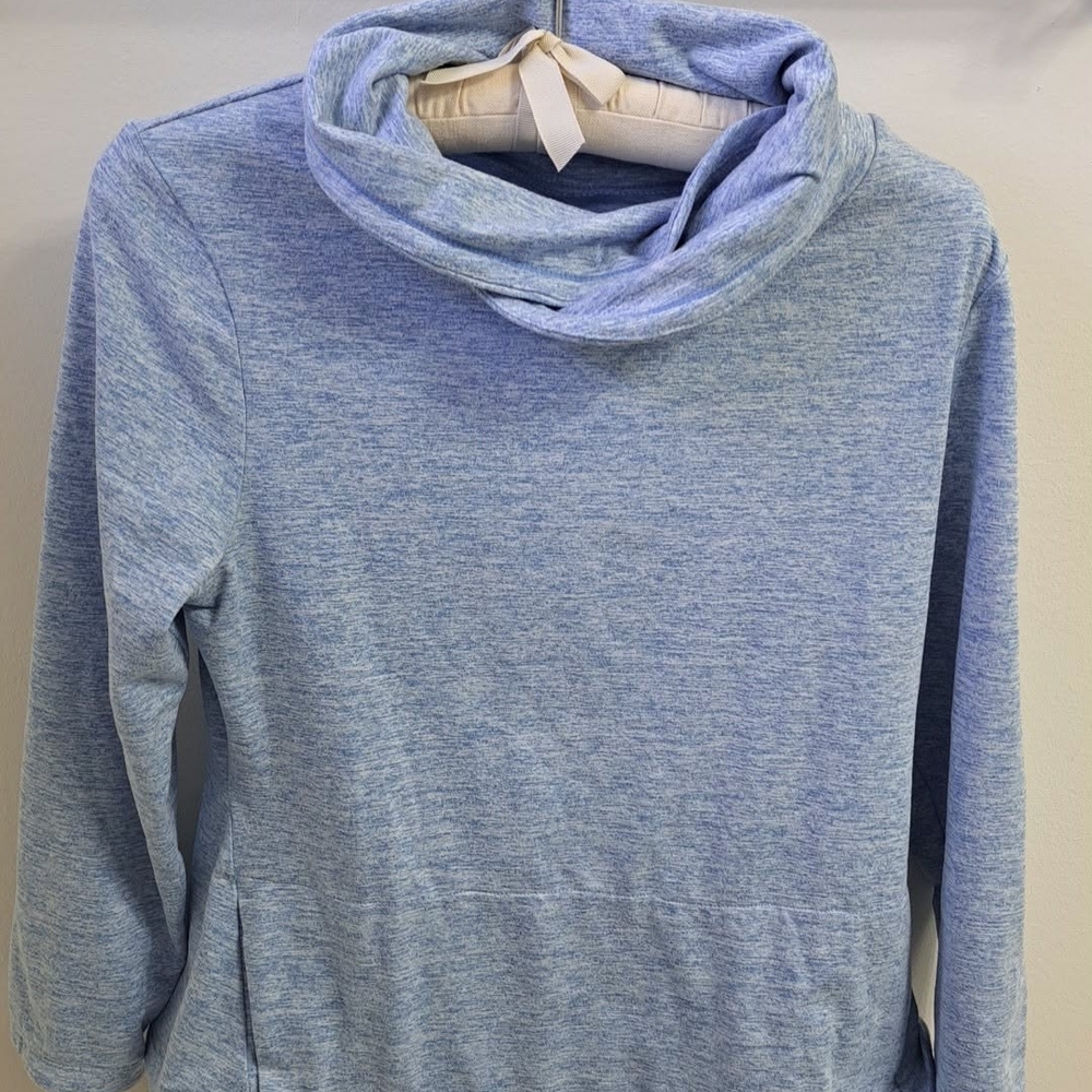 Peyton Primrose Light Blue Cowl Neck Pullover Hoodie